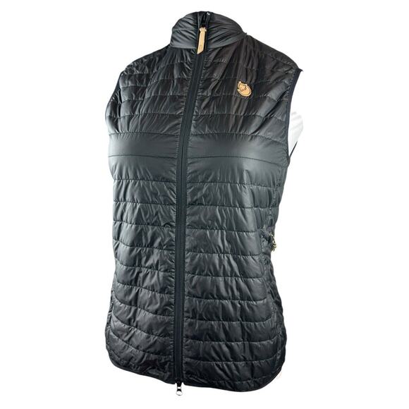 *Read* Fjallraven Abisko Padded Vest Lightweight Zip Puffer Black Women's Medium - Picture 2 of 14